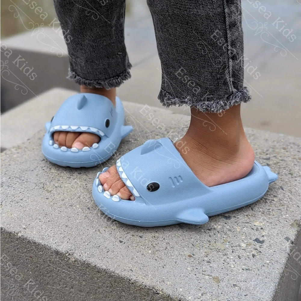 Boutique Blue Shark Slides